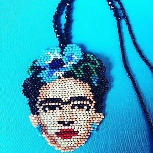 Frida Kahlo handmade beaded necklace